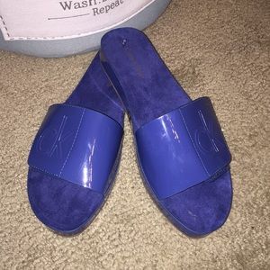 NWOT Calvin Klein CK Blue Slide Sandal 7